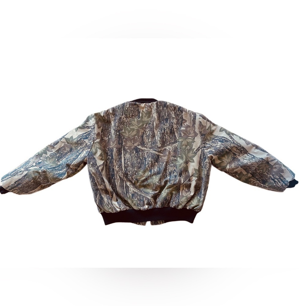 Vintage 2XL  Camo Bomber Chore Jacket - Green/Gray - Picture 2 of 3
